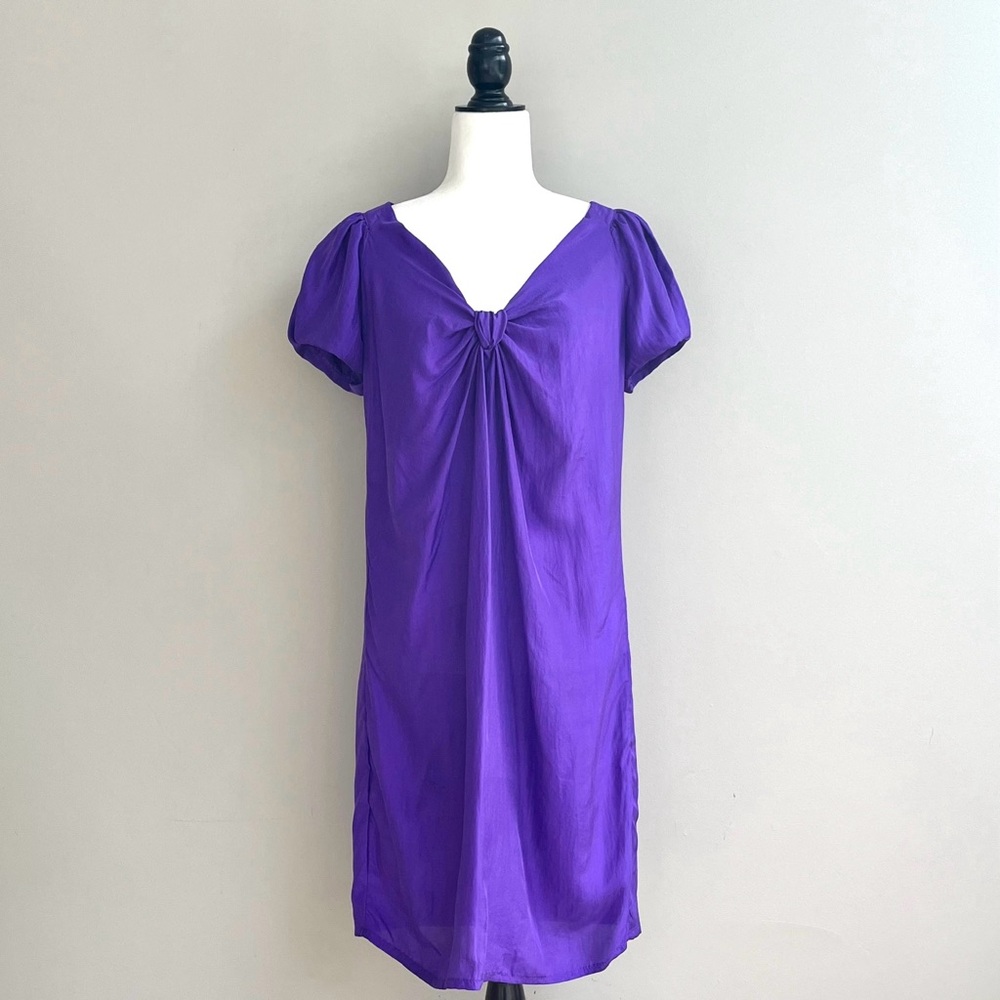 Imperial purple silk dress made in Italy